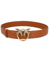 Pinko Love Birds Buckle Leather Belt In Brown