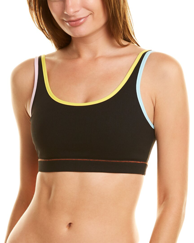 Solid & Striped Sport High Tide Ribbed Bra In Black