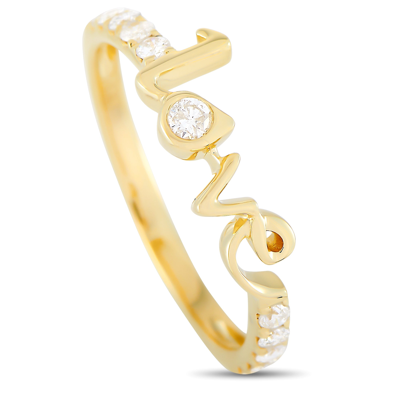 Non Branded Lb Exclusive 14k Yellow Gold 0.25 Ct Diamond Love Ring