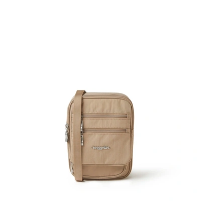 Baggallini Rfid Journey Crossbody In Beige