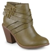 Journee Collection Collection Women's Wide Width Strap Bootie In Green