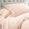 Modern Threads 4-piece Chochet Lace Microfiber Sheet Set In Pink