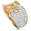 Swarovski Guardian Stainless Steel Rose Gold-plated And Crystal Interlocking Band Ring In Silver