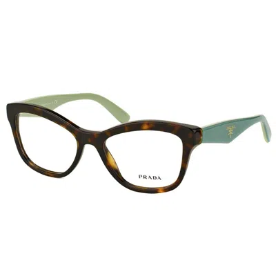 Prada Pr 29rv Unisex Cat Eye Eyeglasses In Brown