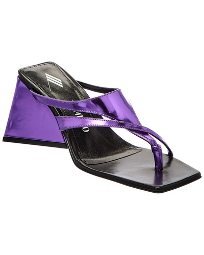 Attico The  Leather Sandal In Purple