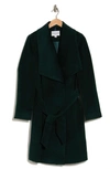 COLE HAAN SIGNATURE SLICK WOOL BLEND WRAP COAT