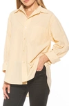 Alexia Admor Amber Classic Boyfriend Fit Button-up Shirt In Beige