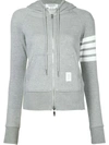 THOM BROWNE 4-BAR STRIPED COTTON HOODIE,FJT001A0053511880289