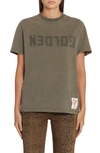 GOLDEN GOOSE DISTRESSED COTTON LOGO TEE