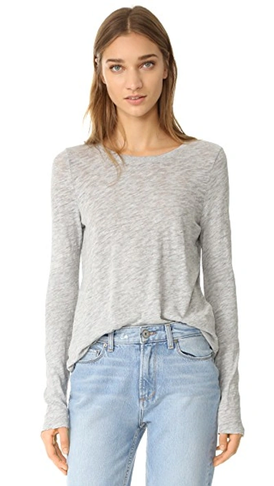 Atm Anthony Thomas Melillo Slub Pima Cotton-blend Jersey Top In Heather Grey