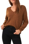 Vince Camuto Cozy Seam Sweater In Toasted