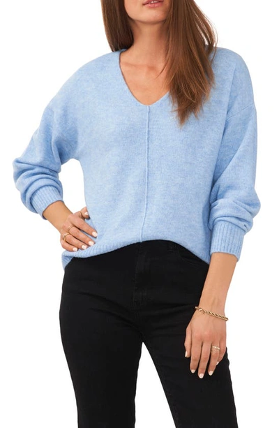 Vince Camuto Cozy Seam Sweater In Blue Hthr
