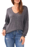 Vince Camuto Cozy Seam Sweater In Med Heather Grey