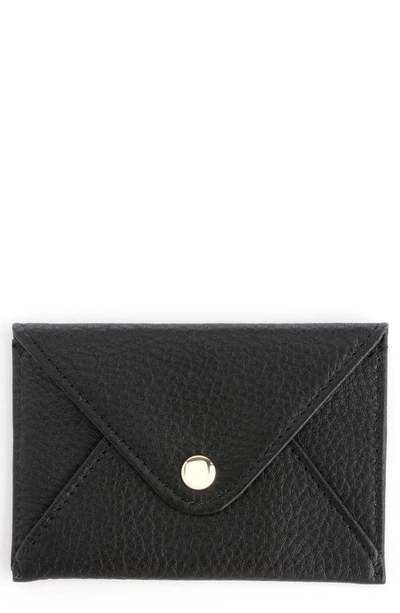 Royce New York Personalized Envelope Card Holder In Black - Silver Foil