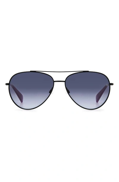 Rag & Bone 58mm Gradient Aviator Sunglasses In Black