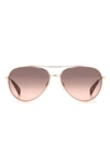 Rag & Bone 58mm Gradient Aviator Sunglasses In Red Gold