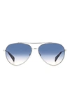 Rag & Bone 58mm Gradient Aviator Sunglasses In Palladium