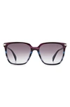 Rag & Bone 55mm Polarized Gradient Rectangle Sunglasses In Blue Violet