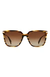 Rag & Bone 55mm Polarized Gradient Rectangle Sunglasses In Havana/brown Polarized Gradient
