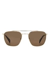 Rag & Bone 53mm Navigator Sunglasses In Gold