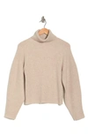 Vince Open Back Turtleneck Cashmere Sweater In H Pampas