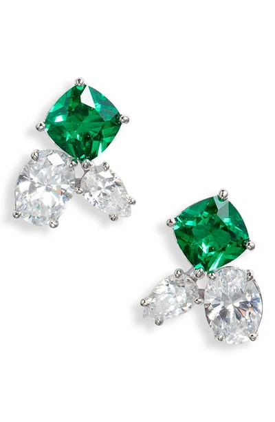 Nadri Shine On Stud Earrings In Green