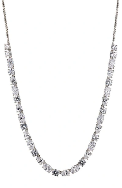 Nadri Shine On Small Stone Collar Necklace, 15 In Silver