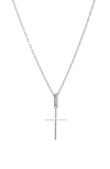 Nadri Cubic Zirconia Cross Pendant Necklace In Silver