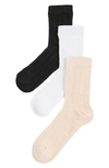 Stems Textured Crew Socks 3-pack In Open Miscellaneous