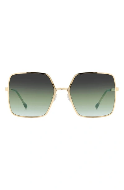 Isabel Marant 52mm Gradient Square Sunglasses In Gold Green Gray Green