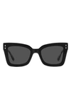 Isabel Marant 52mm Flared Rectangular Sunglasses In Black / Grey