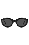 Isabel Marant 52mm Round Sunglasses In Black/gray