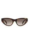 Rag & Bone 54mm Polarized Cat Eye Sunglasses In Havana