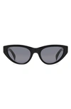 Rag & Bone 54mm Polarized Cat Eye Sunglasses In Black