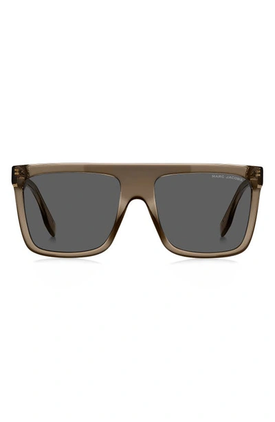 Marc Jacobs 57mm Flat Top Sunglasses In Brown / Grey