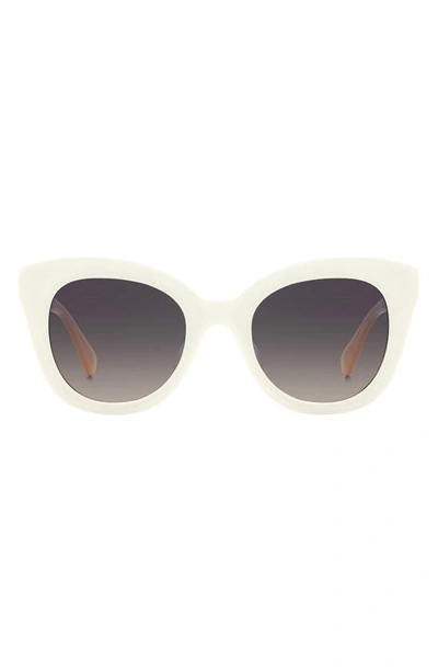 Kate Spade Belah 50mm Gradient Round Sunglasses In Beige / Grey Shaded Blu