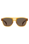 Rag & Bone 54mm Rectangular Sunglasses In Brown Orange
