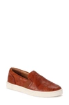 Frye Ivy Leather Slip-on Sneakers In Cognac - Oyster
