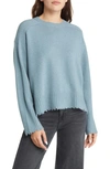 Allsaints Kiera Cashmere Blend Crewneck Sweater In Blue Slate