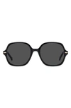 Carolina Herrera 55mm Square Sunglasses In Black Nude / Grey