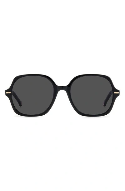 Carolina Herrera 55mm Square Sunglasses In Black Nude / Grey