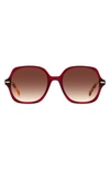 Carolina Herrera 55mm Square Sunglasses In Burgundy Havana / Brown
