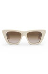 Celine Animation 51mm Gradient Cat Eye Sunglasses In Ivory Gradie