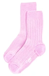 Stems Luxe Merino Wool Blend Crew Socks In Pink