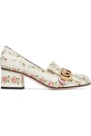 GUCCI Marmont fringed floral-print loafers