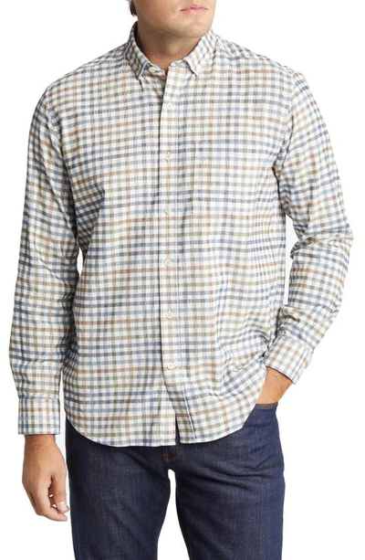 Johnston & Murphy Plaid Corduroy Button-up Shirt In Ivory