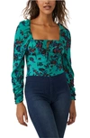 Free People Hilary Printed Top In Green