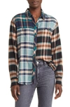 Rails Brando Patchwork Plaid Button Front Shirt In Heathrow Mixed Plaid