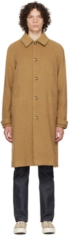 Apc Brown Ethan Coat In Cab Camel