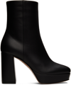 Gianvito Rossi Leather Platform Ankle Boots In Black